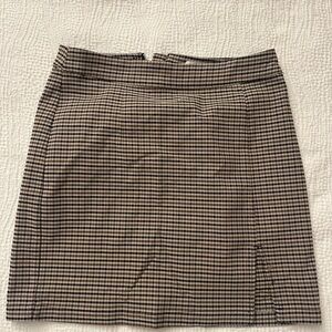 Garage Checkered Pencil Skirt in Tan and Black